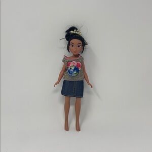 Mulan Doll with Floral Top and Denim Skirt